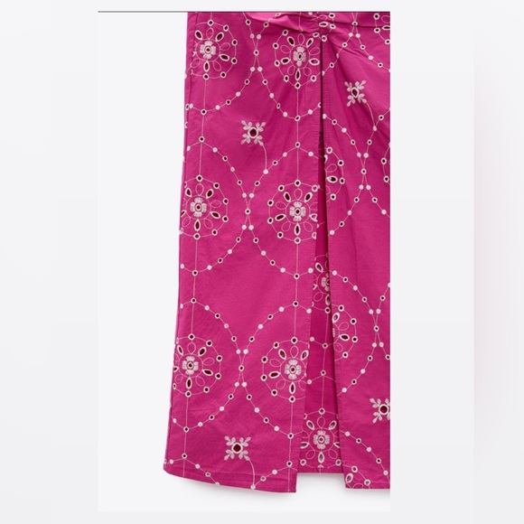 BRAND NEW ZARA EMBROIDERED EYELET SKIRT - Picture 5 of 13